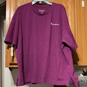 Champion Logo Short Sleeve Tee in Rich Purple (Wine) Size XL